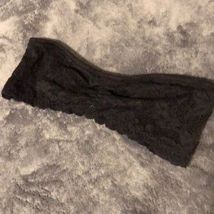 Black lace bandeau bra. Size medium in juniors.
